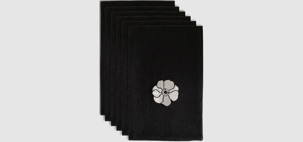 Baskılı Siyah Peçete